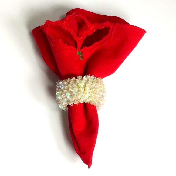 Four Christmas Placements / Cloth Napkins - Picture 4 of 5